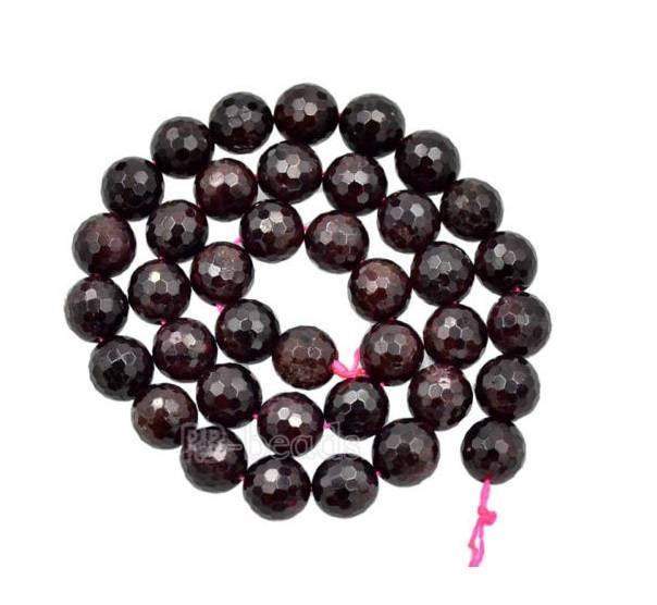 Natural Faceted Red Garnet Beads, size 4-10mm, Round, 15.5'' strand 