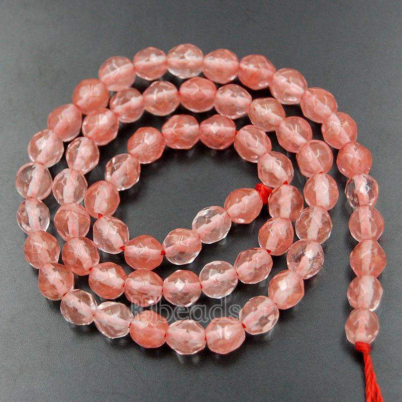 8mm 10mm 12mm Round Faceted Rose Quartzs Stone Beads Natural Stone
