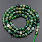 Natural Faceted Round Moss Agate beads, 4-12mm, 15.5'' inch strand 