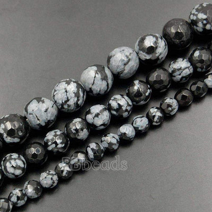 Natural Faceted SnowFlake Jasper Beads, 4-8mm, 15.5'' strand 