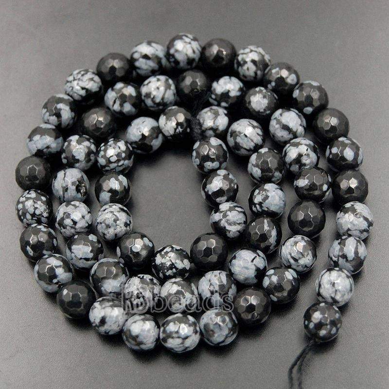 Natural Faceted SnowFlake Jasper Beads, 4-8mm, 15.5'' strand 