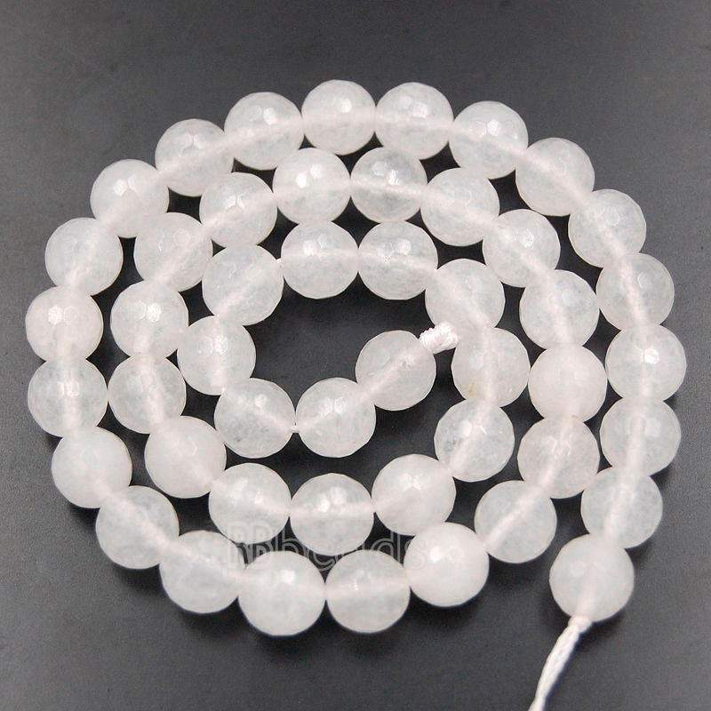 Natural Faceted White Candy Jade Beads, 4-10mm, 15''5 strand 