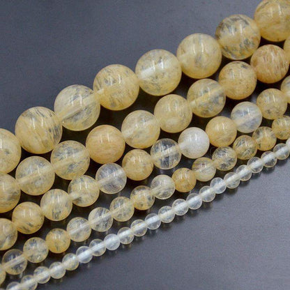 Natural Faceted Yellow Quartz Beads, Gemstone Beads, Stone Round Natural Beads, 15''5 4mm 6mm 8mm 10mm 12mm 14mm 