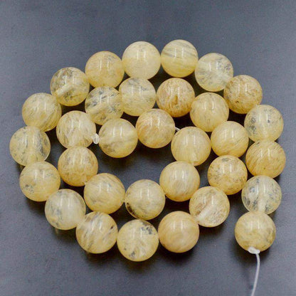 Natural Faceted Yellow Quartz Beads, Gemstone Beads, Stone Round Natural Beads, 15''5 4mm 6mm 8mm 10mm 12mm 14mm 