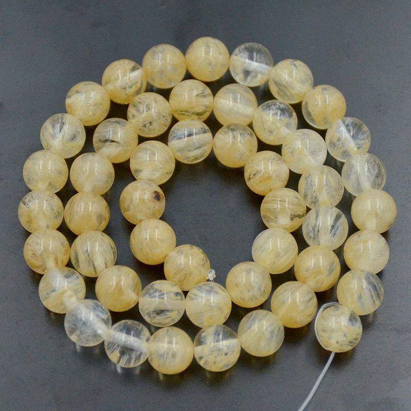 Natural Faceted Yellow Quartz Beads, Gemstone Beads, Stone Round Natural Beads, 15''5 4mm 6mm 8mm 10mm 12mm 14mm 