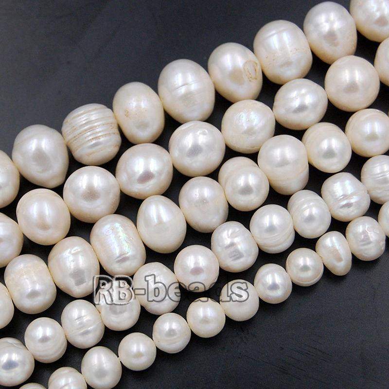 Natural Freshwater Pearl Freeform Loose Charm Beads 5mm 6mm 7mm 8mm 10mm Gemstone Jewelry beads Loose beads, 14" strand 