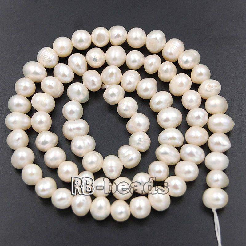 Natural Freshwater Pearl Freeform Loose Charm Beads 5mm 6mm 7mm 8mm 10mm Gemstone Jewelry beads Loose beads, 14" strand 