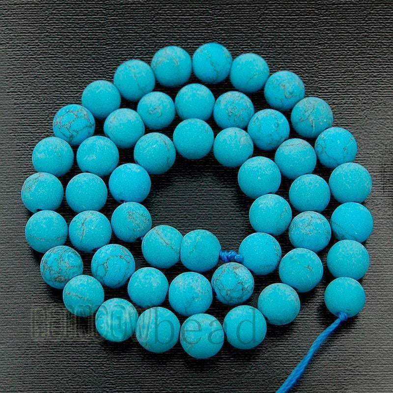 Frosted Blue Turquoise Beads 4-12mm 📿 – RainbowShop for Craft