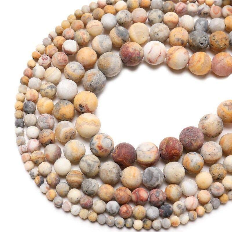 Natural Frosted Crazy Agate beads, Round 4-12mm, 15.5'' inch strand 