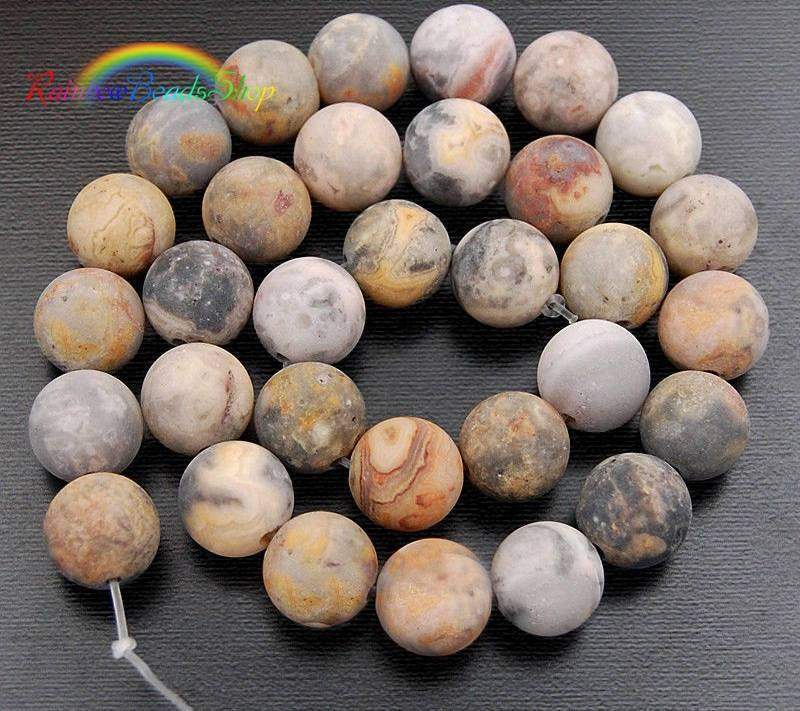 Natural Frosted Crazy Agate beads, Round 4-12mm, 15.5'' inch strand 