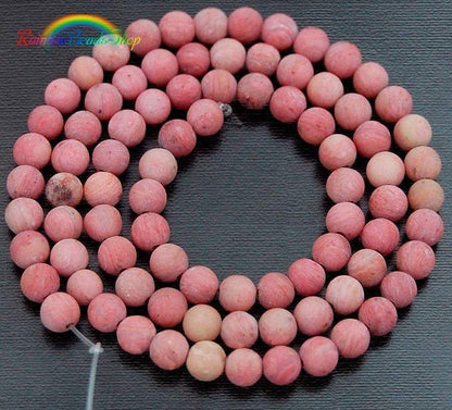 Natural Frosted Pink Rhodonite beads, Matte Gemstone Beads, Round Natural Beads, Stone Spacer Beads, 4mm 6mm 8mm 10mm 12mm15''5 strend 