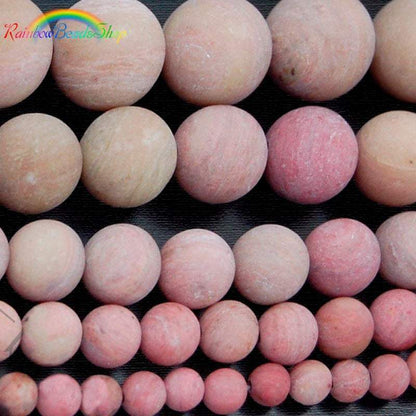 Natural Frosted Pink Rhodonite beads, Matte Gemstone Beads, Round Natural Beads, Stone Spacer Beads, 4mm 6mm 8mm 10mm 12mm15''5 strend 