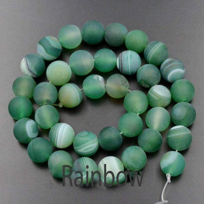 Natural Frosted Stripe Agate beads Round  6-12mm, 15.5'' inch strand 