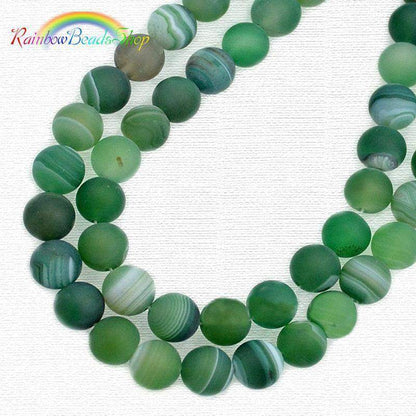 Natural Frosted Stripe Agate beads Round  6-12mm, 15.5'' inch strand 