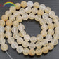 Natural Frosted Yellow Quartz Beads, Matte Gemstone Beads, Stone Round Natural Beads, 15''5 4mm 6mm 8mm 10mm 12mm 