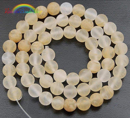 Natural Frosted Yellow Quartz Beads, Matte Gemstone Beads, Stone Round Natural Beads, 15''5 4mm 6mm 8mm 10mm 12mm 