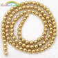 Natural Gold Hematite Beads, Round, 2-10mm 15.5'' strand 