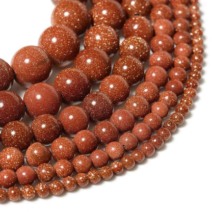 Natural Golden Sandstone Beads, 4-10mm Round Stone, 15.5'' inch strand 