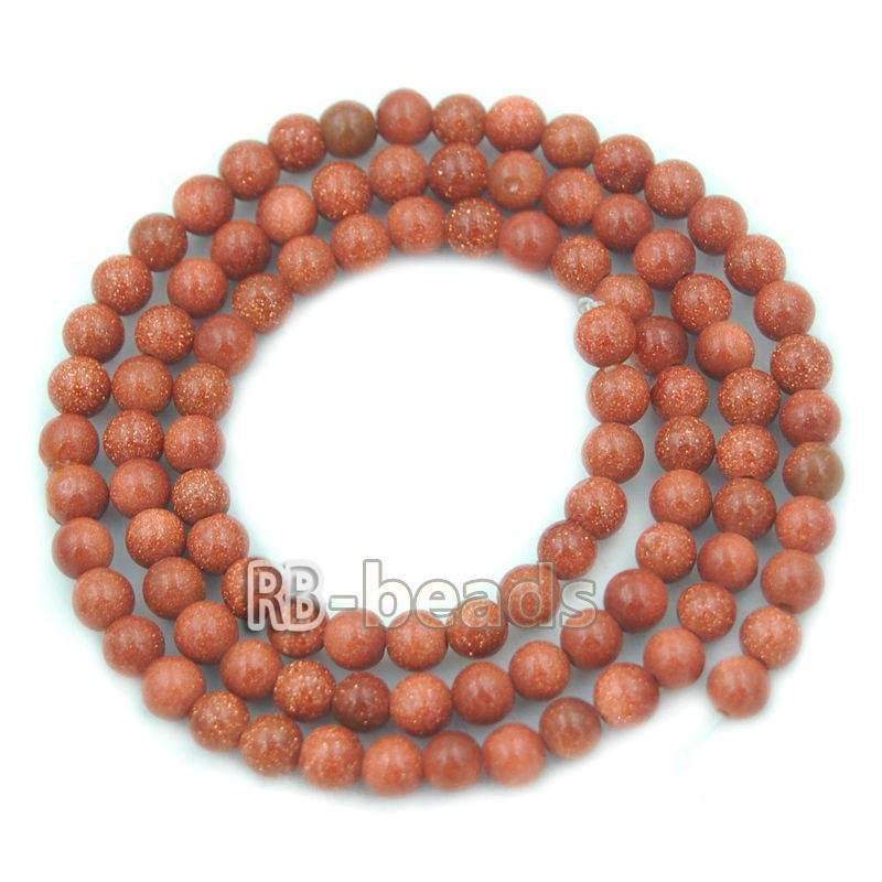 Natural Golden Sandstone Beads, 4-10mm Round Stone, 15.5'' inch strand 