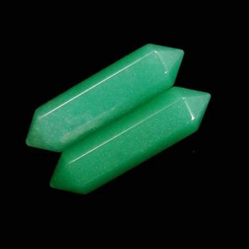 Natural Green Aventurine double gemstone wand double chakra Healing crystal hexagonal Stone 