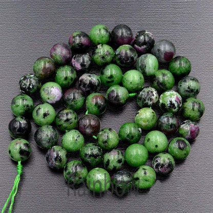 Natural Green Purple Ruby Zoisite beads, 4mm 6mm 8mm 10mm semi-precious Gemstone Beads, Stone Round Natural Beads, 