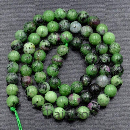 Natural Green Purple Ruby Zoisite beads, 4mm 6mm 8mm 10mm semi-precious Gemstone Beads, Stone Round Natural Beads, 