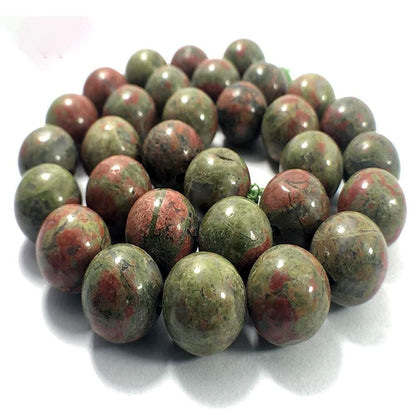 Natural Green Red Unakite beads, Round Gemstone 2-12mm 15''5 strand 