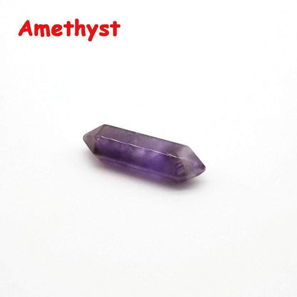 Natural Hexagonal Crystal Amethyst, double chakra Healing Wand Stone 