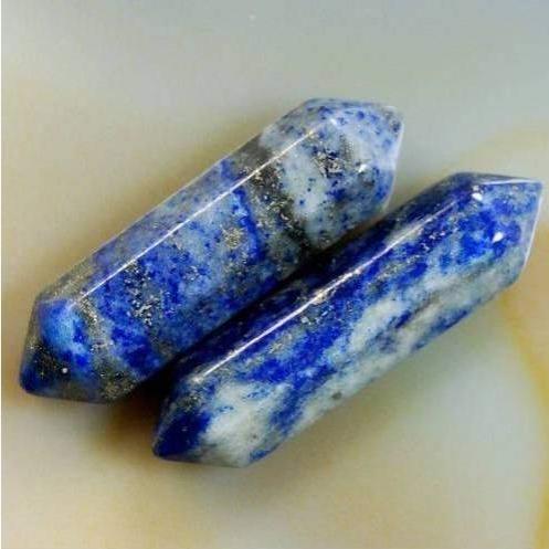 Natural Lapis Lazuli double gemstone wand double chakra Healing crystal hexagonal Stone 