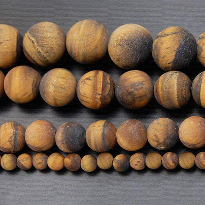 Natural Matte Brown Yellow Tiger Eye Beads, Gemstone Beads  Jewelry Round Stone Beads 4mm 6mm 8mm 10mm 12mm, 15''5 strand 