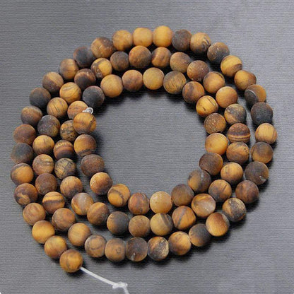 Natural Matte Brown Yellow Tiger Eye Beads, Gemstone Beads  Jewelry Round Stone Beads 4mm 6mm 8mm 10mm 12mm, 15''5 strand 