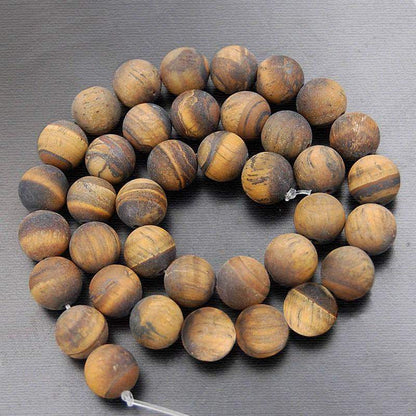 Natural Matte Brown Yellow Tiger Eye Beads, Gemstone Beads  Jewelry Round Stone Beads 4mm 6mm 8mm 10mm 12mm, 15''5 strand 