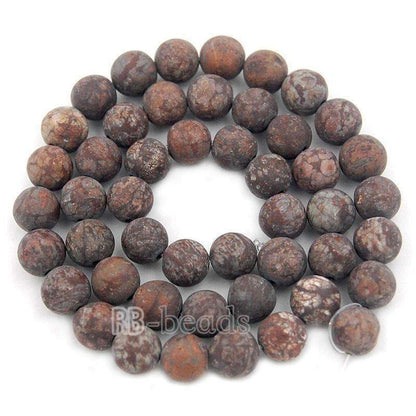 Natural Matte Frosted Coffee Jasper Brown Beads,  4-10mm Round stone 