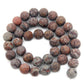 Natural Matte Frosted Coffee Jasper Brown Beads,  4-10mm Round stone 