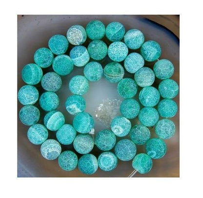 Natural Matte Frosted Green Fire Crackle Agate beads, 4-16mm Round 