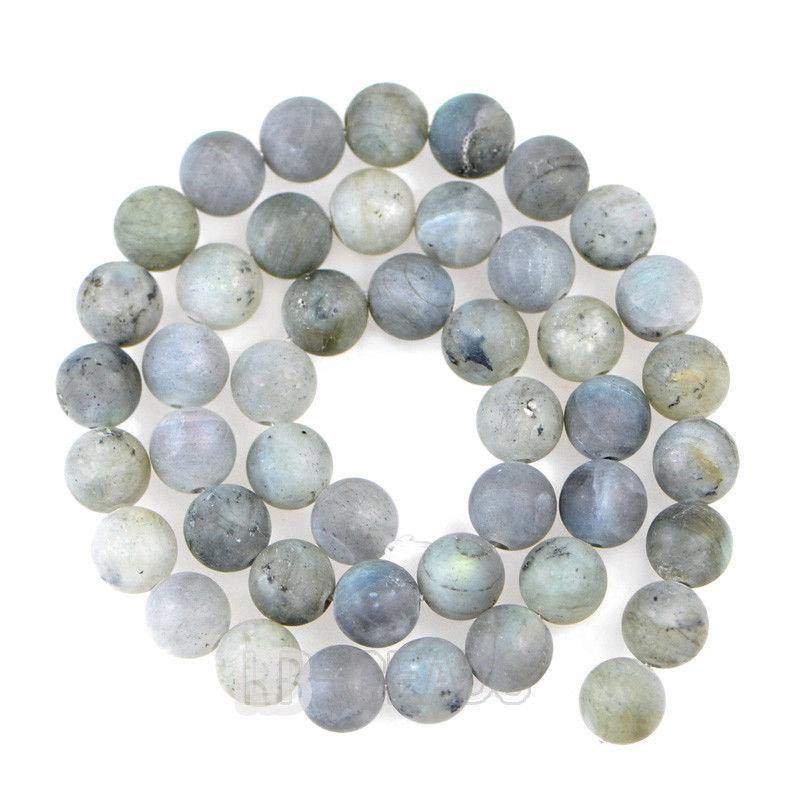 Natural Matte Frosted Labradorite Blue Rainbow Flesh Beads, Dark Moonstone Gemstone 4-12mm, 15.5'' strand 