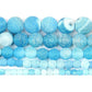 Natural Matte Frosted Light Blue Fire Crackle Agate beads, 4-12mm 