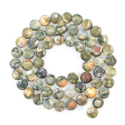 Natural Matte Frosted Rhyolite beads, 4-10mm Round Jewelry Gemstone 15.5'' strand 