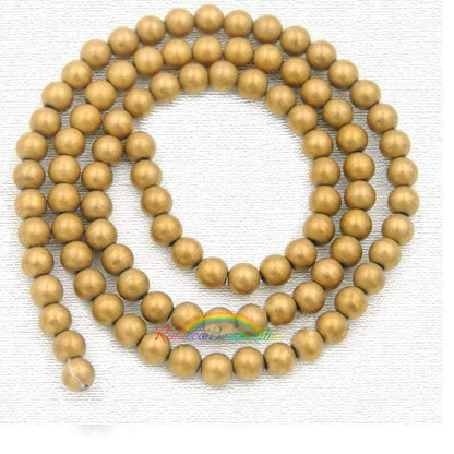 Natural Matte Gold Hematite Beads, Round, 15.5'' inch strand 