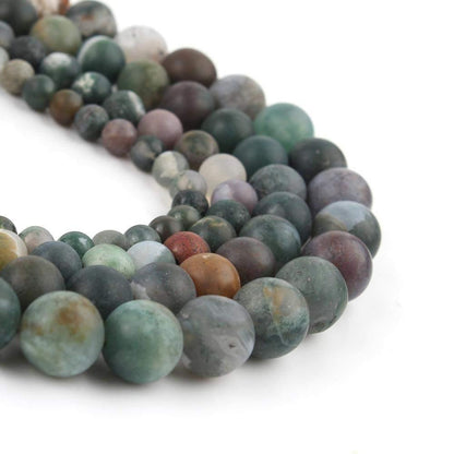 Natural Matte Indian Agate beads,  4-12mm round, 15.5'' inch strand 