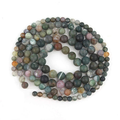 Natural Matte Indian Agate beads,  4-12mm round, 15.5'' inch strand 