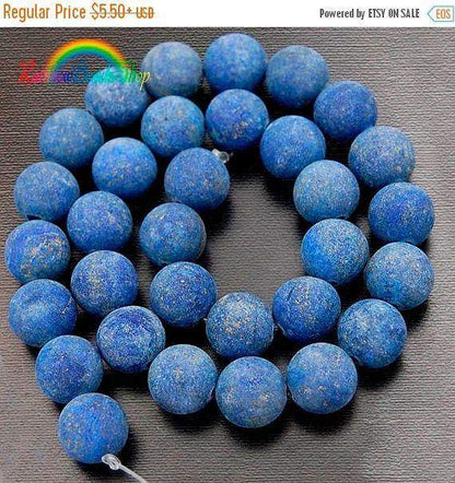 Natural Matte Lapis Lazuli Beads, Round Gemstone 4-12mm, 15.5'' strand 