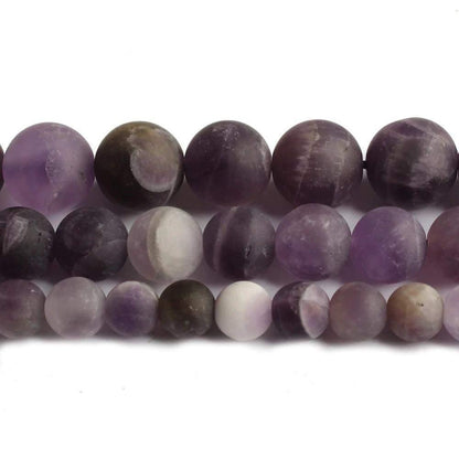 Natural Matte Round Amethyst Beads, size 4-12mm, 15.5 inch Strand 