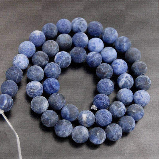 Natural Matte Sodalite Beads, Blue Matte Gemstone beads, Stone Beads, Spacer Beads, Round Natural Beads, Full Strand, 4mm 6mm 8mm 10mm 12 mm 