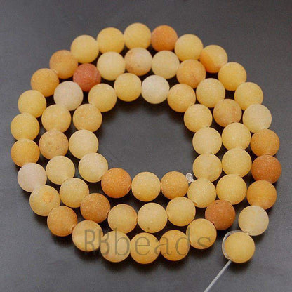 Natural Matte Yellow Aventurine Beads, 4-12mm, Round, 15.5'' inch str. 