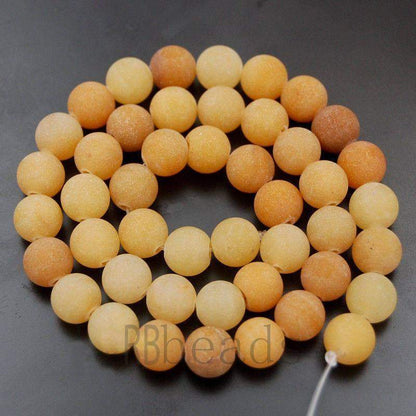 Natural Matte Yellow Aventurine Beads, 4-12mm, Round, 15.5'' inch str. 