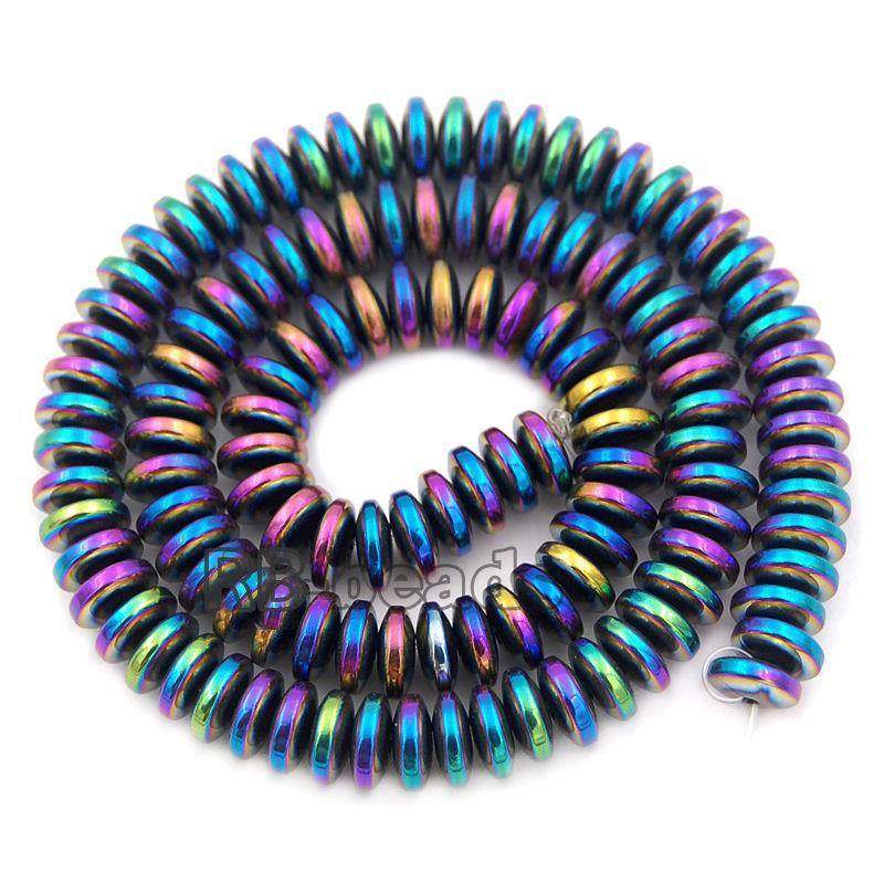 Natural Multicolor Hematite Rondelle Beads,  2-10mm  16'' strand 