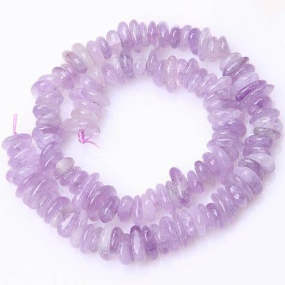 Natural Nuggets Amethyst Beads, Freeform Rondelle Disk, 3-5x8-13mm 