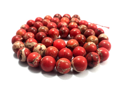 Natural Orange Sea Sediment Jasper Beads, Round 4-12mm, 15.5 strand 