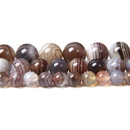 Natural Persian Botswana Agate Beads, 4-16mm round, 15.5'' inch strand 